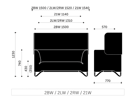 Profim SoftBox Sofa 2 Wymiary